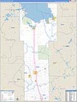 Mille Lacs, Mn Carrier Route Wall Map